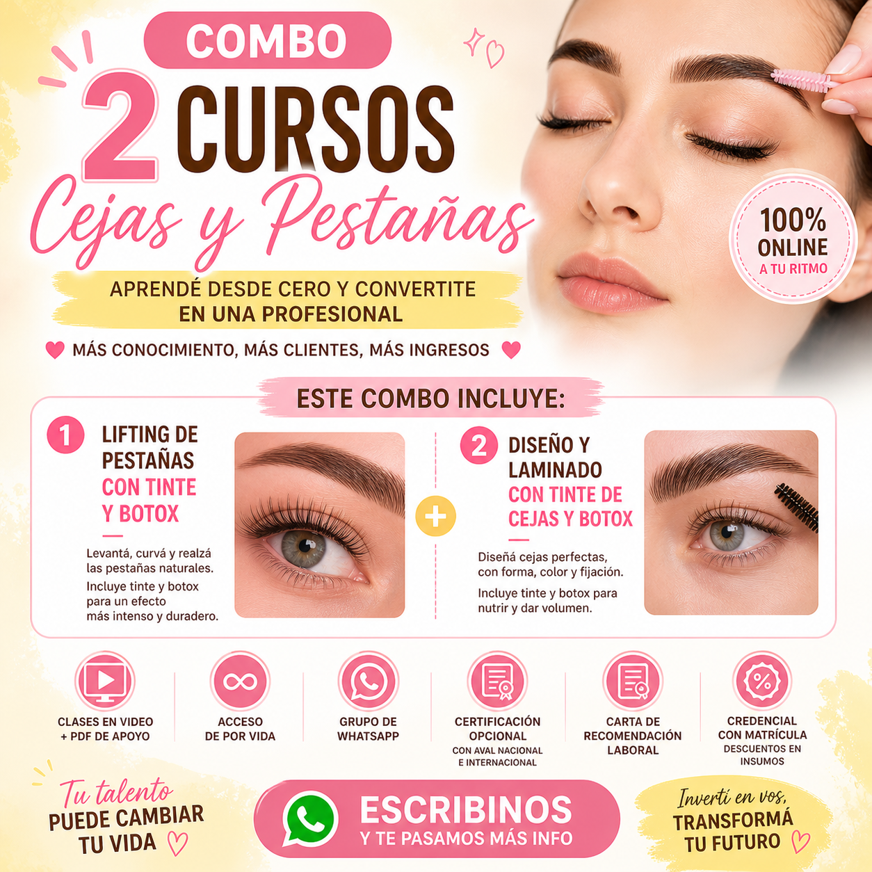 Pack de 2 CURSOS CEJAS Y PESTAÑAS